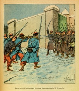 Janvier 1871, Héricourt, les volontaires français du 57e de marche à l