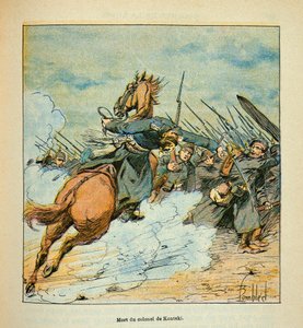 Mort du colonel prussien Kontski pendant les combats de Poupry en décembre 1870, Collection privée