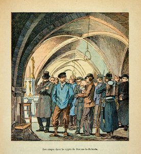 Otages français dans la crypte de Beaune La Rolande pendant les combats du 28 novembre 1870 - Louis Charles Bombled