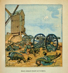 Batterie allemande démontée par les Zéphyrs pendant les combats de Beaune La Rolande - Louis Charles Bombled