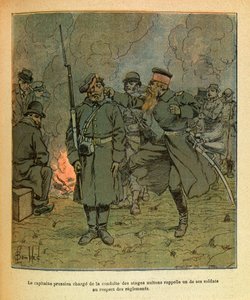 Un capitaine prussien chargé de la conduite des otages de Nuits-Saint-Georges rappelle un de ses soldats en fuite