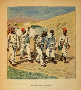 La Guerre à Madagascar-Histoire anecdotique des expéditions françaises de 1885-1895 par Henri Galli dit Galllichet, illustré par Louis Bombled : Enterrement d