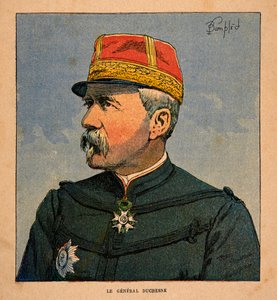 La Guerre à Madagascar - Histoire anecdotique des expéditions françaises de 1885-1895 par Henri Galli dit Galllichet, illustrée par Louis Bombled : Portrait du Général Duchesne, Commandant en chef des forces expéditionnaires françaises - Louis Charles Bombled