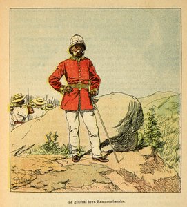 La guerre à Madagascar - Histoire anecdotique des expéditions françaises de 1885-1895 par Henri Galli dit Gallichet (1854-1922), illustrée par Louis Bombled (1862-1927) : Portrait du général Hova Ramasombazaha
