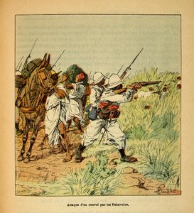 La guerre à Madagascar - Histoire anecdotique des expéditions françaises de 1885-1895 par Henri Galli dit Galllichet, illustrée par Louis Bombled : Attaque d