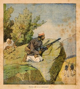 La guerre à Madagascar - Histoire anecdotique des expéditions françaises de 1885-1895 par Henri Galli dit Galllichet, illustrée par Louis Bombled : Embuscades Hovas - Louis Charles Bombled