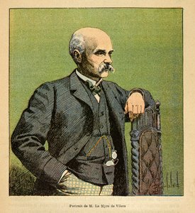 La guerre à Madagascar - Histoire anecdotique des expéditions françaises de 1885-1895 par Henri Galli dit Galllichet (1854-1922), illustrée par Louis Bombled (1862-1927) : Portrait de M. Le Myre de Vilers (1833-1918) Résident général à Madagascar en 1886, 