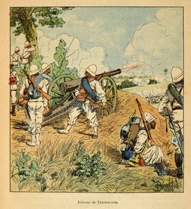 La Guerre à Madagascar - Histoire anecdotique des expéditions françaises de 1885-1895 par Henri Galli dit Gallichet (1854-1922), illustrée par Louis Bombled (1862-1927) : Défense de Tsarasaotra en 1895, Collection privée - Louis Charles Bombled