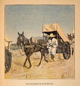 La Guerre à Madagascar : Convoi de malades évacués sur Marololo - Louis Charles Bombled