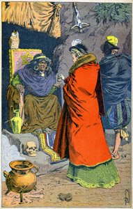 Sorcière vendant des philtres au XVIe siècle - Louis Charles Bombled