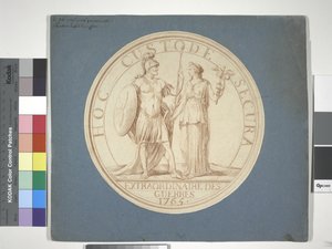 Conception de médaille, Guerre et Paix : HOC CUSTODE SECURA - Louis Claude (attr. to) Vassé