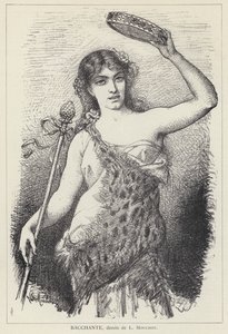 Bacchante (litho) - Louis Claude Mouchot