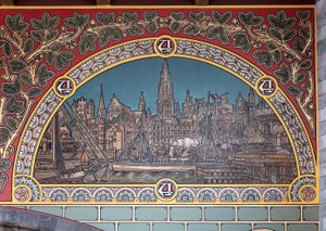 Gare ferroviaire (Sint-Pietersstation). Intérieur. 1912. Le hall d