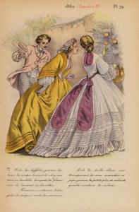 Mode française : 1860, Napoléon III (lithographie en couleur) - Louis Colas