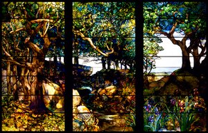 Paysage boisé en trois panneaux - Louis Comfort Tiffany