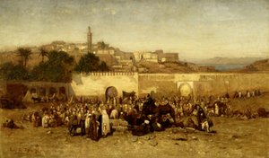 Jour de marché hors des murs de Tanger, Maroc - Louis Comfort Tiffany