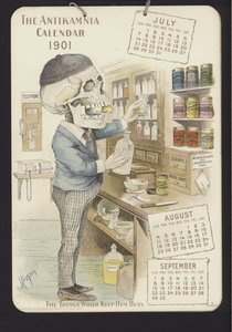 Illustration pour le calendrier Antikamnia, 1901