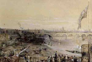 La Tamise depuis le marché de Hungerford - Louis Desire Thienon
