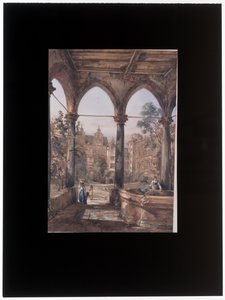 La cour du château de Heidelberg - Louis Desire Thienon