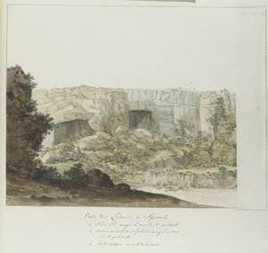 Partie des Latomies de Syracuse (Voyage en Italie, en Sicile et à Malte - 1778) - Louis Ducros