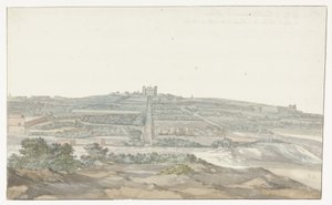 Vue du palais Vedala du grand maître, situé dans le Boschetto à Malte (Voyage en Italie, en Sicile et à Malte - 1778) - Louis Ducros