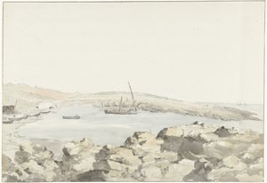 Vue du port de Luogo Vivo (Voyage en Italie, en Sicile et à Malte - 1778) - Louis Ducros