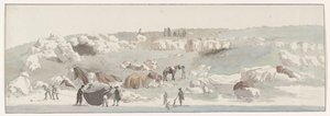 Vue du petit port de Luogo Vivo sur la route maritime de San Vito (Voyage en Italie, en Sicile et à Malte - 1778) - Louis Ducros