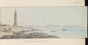 Vue du phare du Mole à Naples
