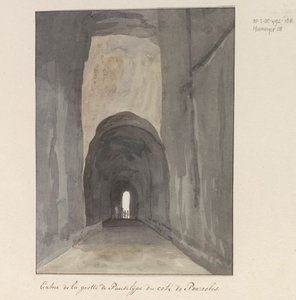 Entrée de la grotte de Pausilype du côté de Pouzzoles (Voyage en Italie, en Sicile et à Malte - 1778) - Louis Ducros