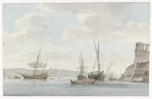 Pavillon du Jardin du Grand-Maître, en face du port des Galères à Malte (Voyage en Italie, en Sicile et à Malte - 1778) - Louis Ducros