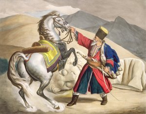 Un Tatar avec son cheval, gravé par les frères Thierry, 1825 - Louis Dupré