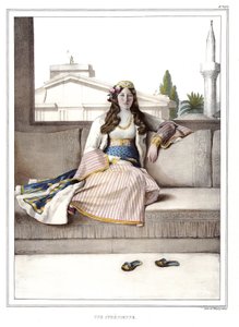 Un Athénien - Voyage à Athènes et Constantinople, collection de portraits grecs et ottomans, vues et costumes, lithographies et coloriées par Louis Dupre (1789-1837), élève de David. 1825 - Louis Dupré