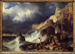 Contrebandiers transportant des marchandises - Louis Eugene Gabriel Isabey