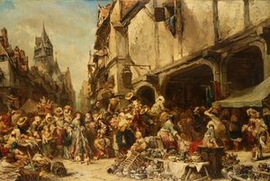 La place du marché, 1862 - Eugene Isabey