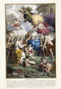 Industrie, frontispice de "Locupletissimi Rerum Naturalium Thesauri Accurata Descriptio", 1734-1765 - Louis Fabricius Dubourg