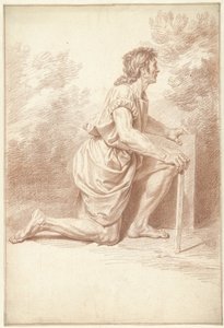 Homme agenouillé, vers la droite - Louis Fabritius Dubourg
