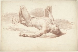 Nu masculin, couché sur le dos - Louis Fabritius Dubourg