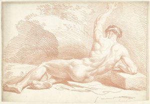 Homme nu, couché, vu de dos - Louis Fabritius Dubourg