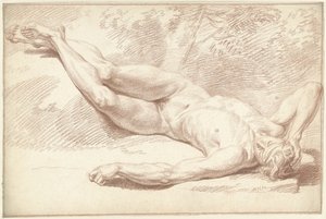 Nu masculin, couché sur le dos, vers la droite - Louis Fabritius Dubourg