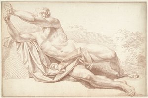 Homme nu allongé sur le côté, vers la gauche - Louis Fabritius Dubourg