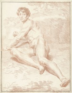 Nu masculin, couché, se redressant - Louis Fabritius Dubourg