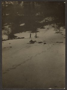 [Enfant descendant une colline en luge] - Louis Fleckenstein