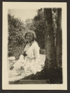 [Florence Sitting with Dog] - Louis Fleckenstein