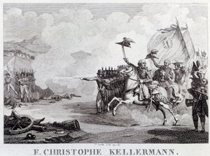 Révolution française : « le général et maréchal François Christophe Kellermann (1735-1820) lors de la bataille de Valmy le 20/09/1792 » Gravure de Louis François Couché (1782-1849) 18ème siècle Paris, Musée Carnavalet - Louis Francois Couche