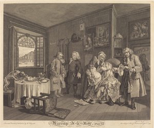 Mariage à la mode : pl.6 - Louis Gerard Scotin after William Hogarth