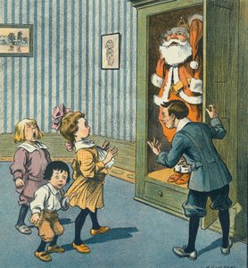 Le Père Noël découvert dans le placard, 20e siècle