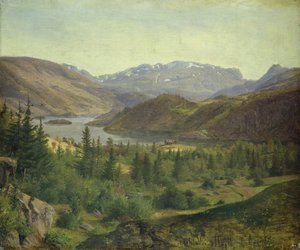 Hjelle dans le fjord de Valders Tile, 1835
