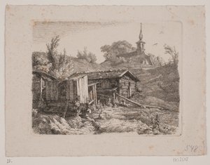 Paysage avec un moulin à eau - Louis Gurlitt