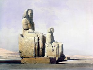 Détail des Colosses de Memnon, Thèbes, Égypte (détail) - Louis Haghe