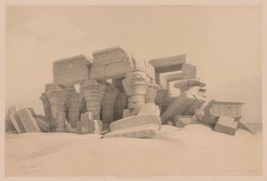 Égypte et Nubie : Volume I - N° 1, N° 2, Restes du portique du temple de Kom Ombo, 1838 - Louis Haghe